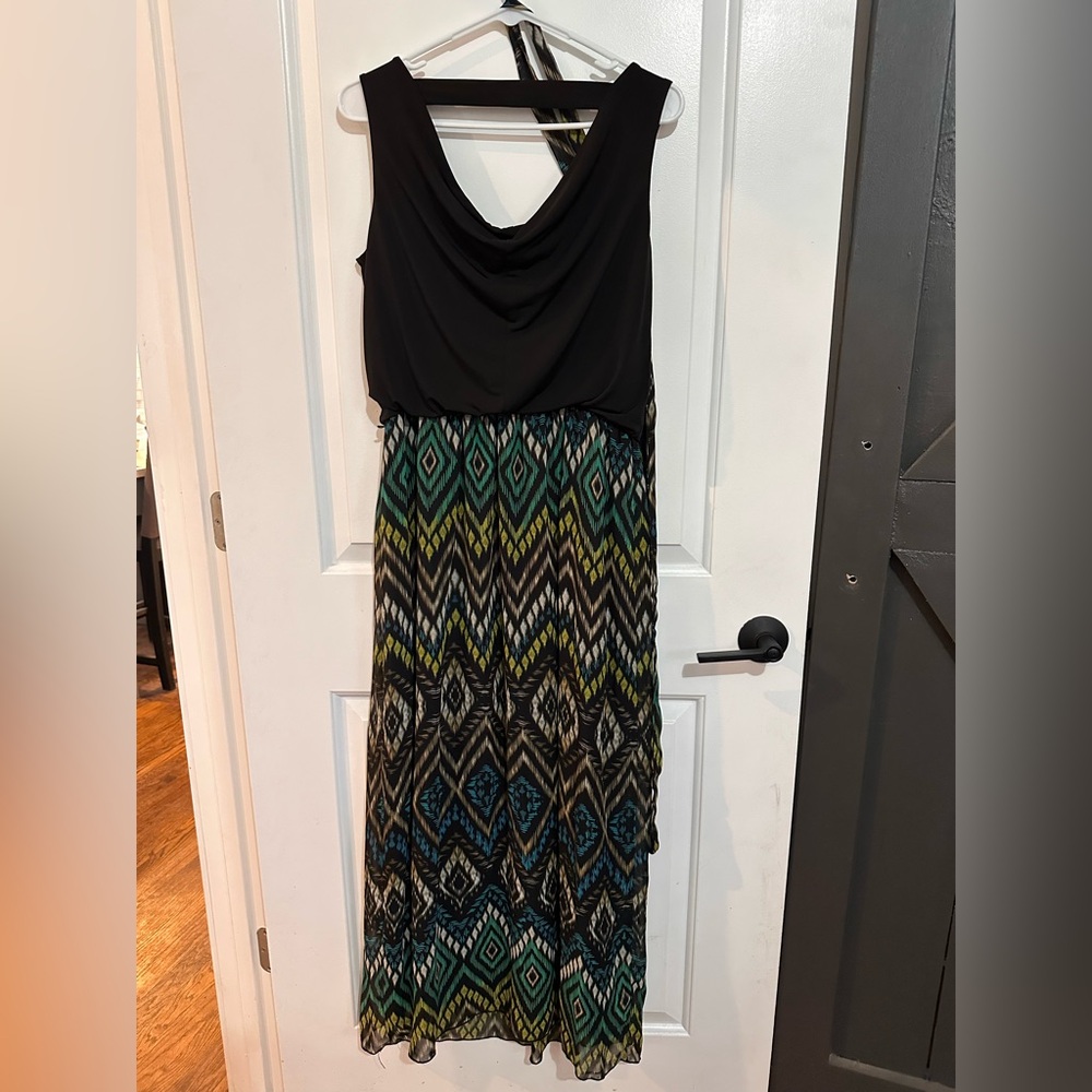 Enfocus Studio sleeveless dress with multicolored pattern women’s size 12